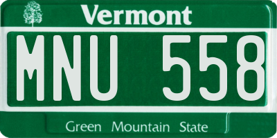 VT license plate MNU558