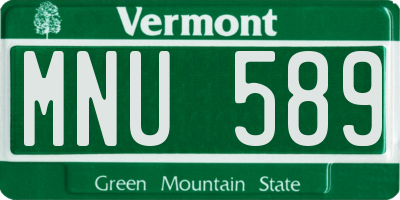 VT license plate MNU589
