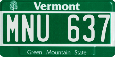 VT license plate MNU637