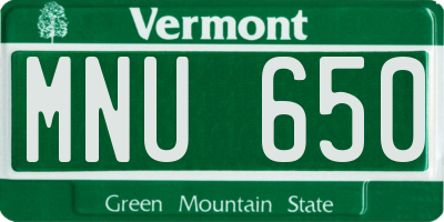 VT license plate MNU650