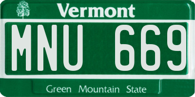 VT license plate MNU669