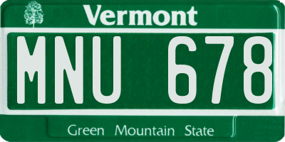 VT license plate MNU678