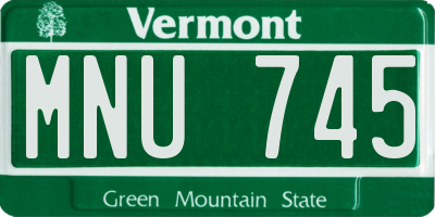 VT license plate MNU745