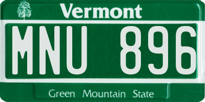 VT license plate MNU896