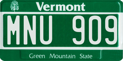 VT license plate MNU909