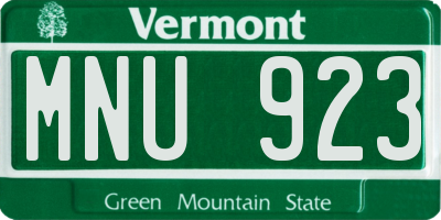 VT license plate MNU923