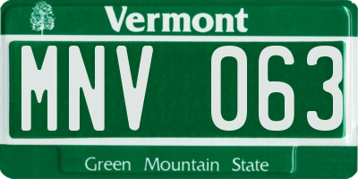 VT license plate MNV063