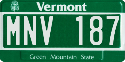 VT license plate MNV187
