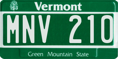 VT license plate MNV210