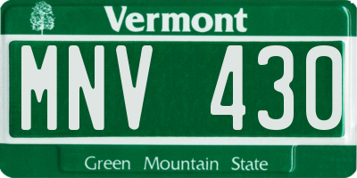 VT license plate MNV430