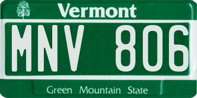 VT license plate MNV806