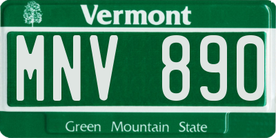 VT license plate MNV890
