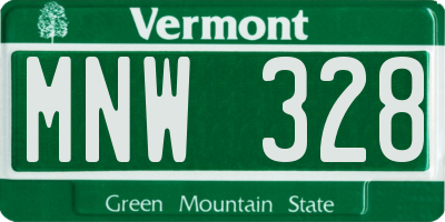 VT license plate MNW328