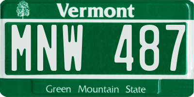 VT license plate MNW487