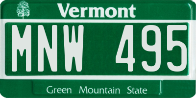 VT license plate MNW495