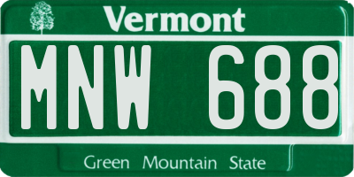 VT license plate MNW688