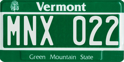 VT license plate MNX022