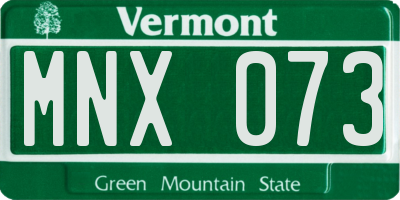 VT license plate MNX073