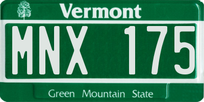 VT license plate MNX175