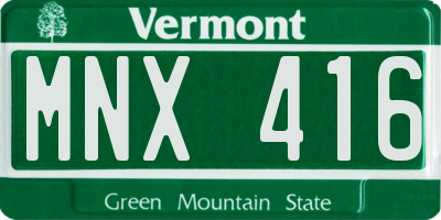 VT license plate MNX416