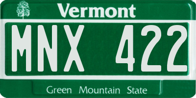 VT license plate MNX422