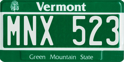 VT license plate MNX523