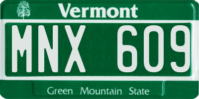 VT license plate MNX609