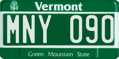 VT license plate MNY090