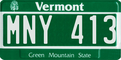 VT license plate MNY413