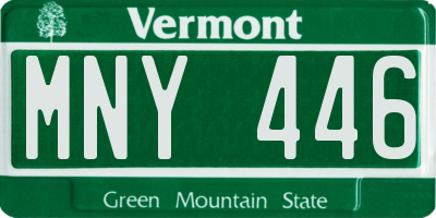 VT license plate MNY446
