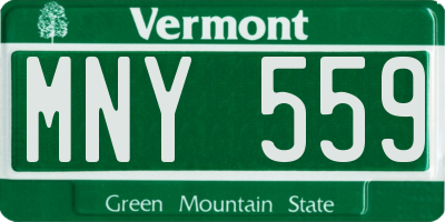 VT license plate MNY559