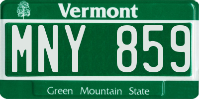 VT license plate MNY859