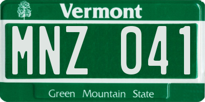 VT license plate MNZ041