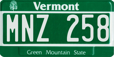 VT license plate MNZ258