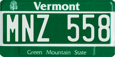 VT license plate MNZ558