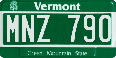 VT license plate MNZ790