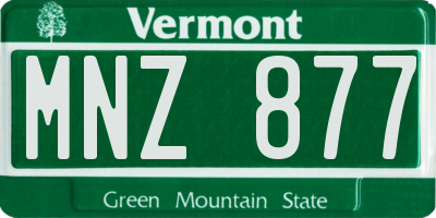 VT license plate MNZ877