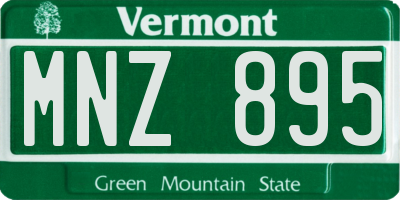 VT license plate MNZ895