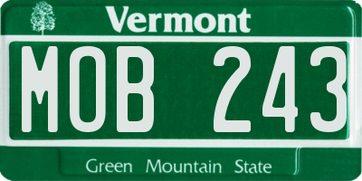 VT license plate MOB243