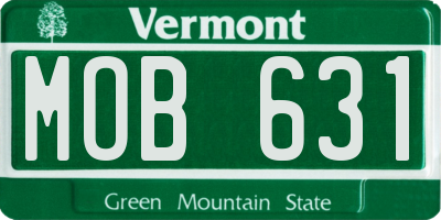 VT license plate MOB631