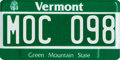 VT license plate MOC098