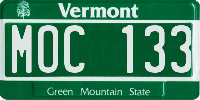 VT license plate MOC133