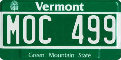 VT license plate MOC499