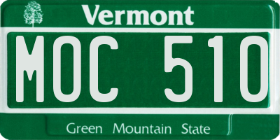 VT license plate MOC510