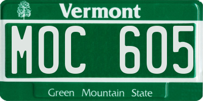 VT license plate MOC605