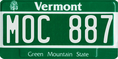 VT license plate MOC887