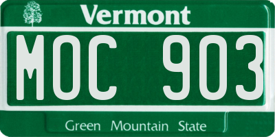 VT license plate MOC903