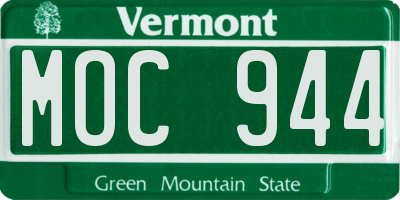 VT license plate MOC944