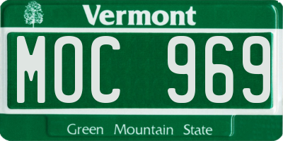 VT license plate MOC969