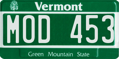 VT license plate MOD453